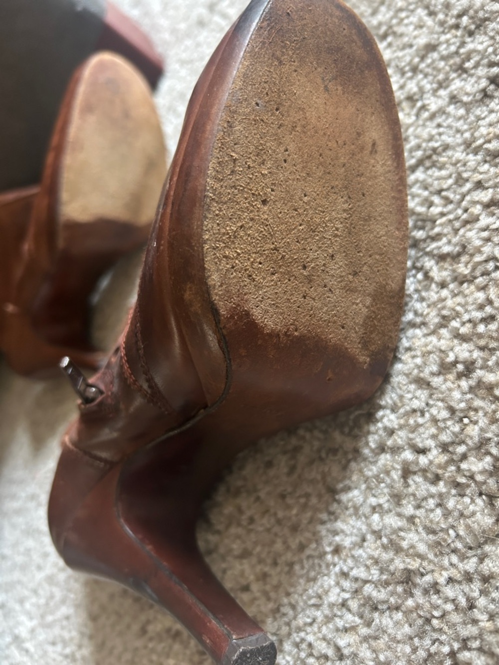 Pedro Garcia Cognac Leather Ankle Booties with Stiletto Heel - Picture 5 of 6